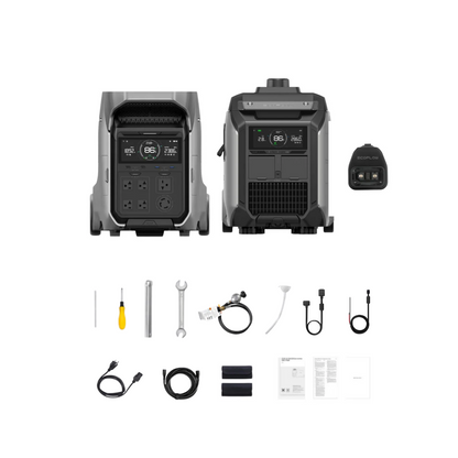 EcoFlow DELTA Pro 3 Portable Power Station +1 x Dual Fuel Smart Generator 4000 Inclusions