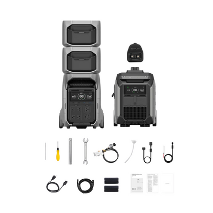 EcoFlow DELTA Pro 3 Portable Power Station +  2 x Expansion Battery + 1 x Dual Fuel Smart Generator 4000 Inclusions