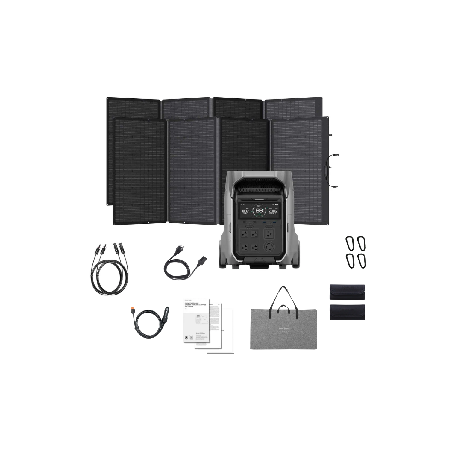EcoFlow DELTA Pro 3 Portable Solar Kit 2x 400W Solar Panel Inclusions