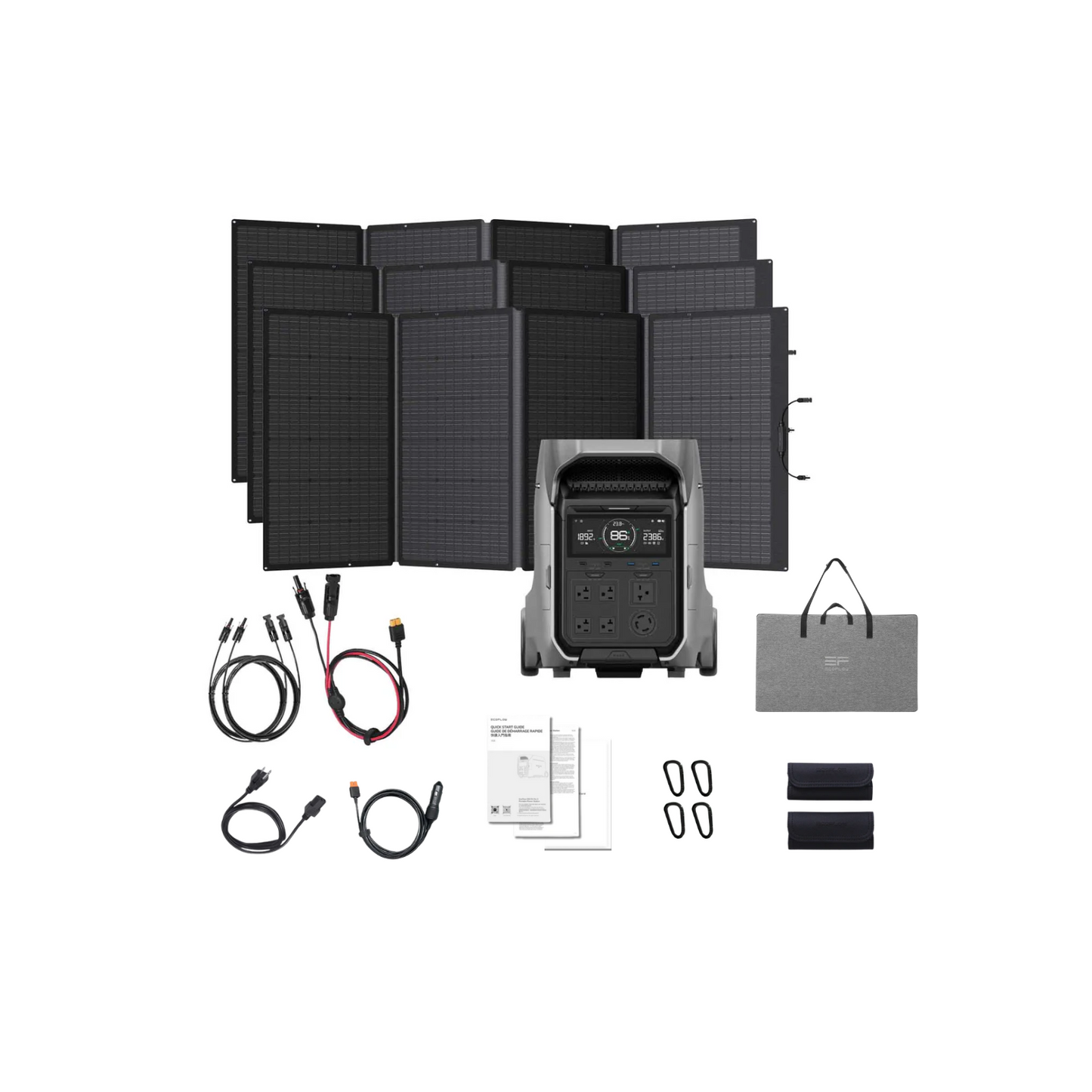 EcoFlow DELTA Pro 3 Portable Solar Kit 3x 400W Solar Panel Inclusions
