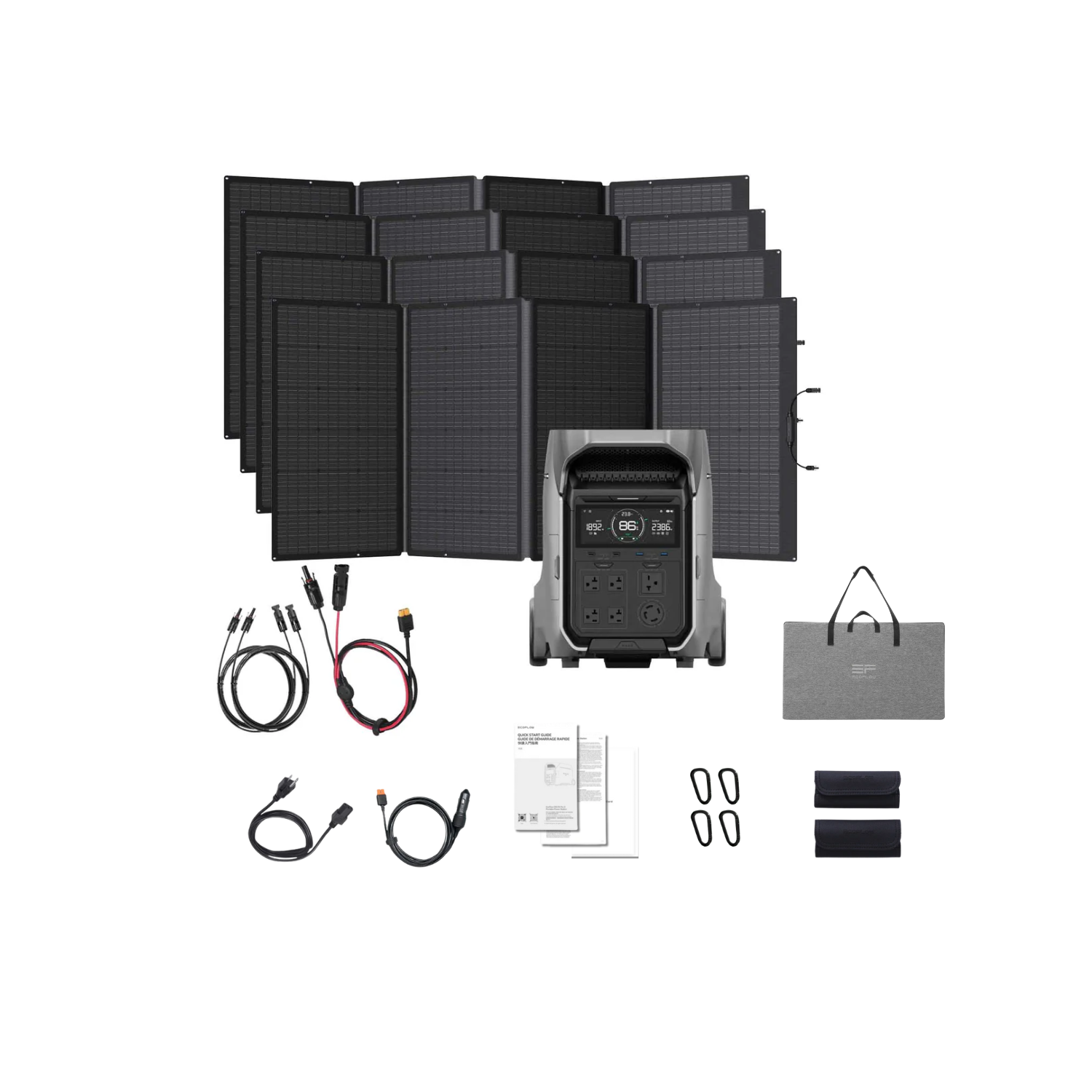 EcoFlow DELTA Pro 3 Portable Solar Kit 4x 400W Solar Panel Inclusions