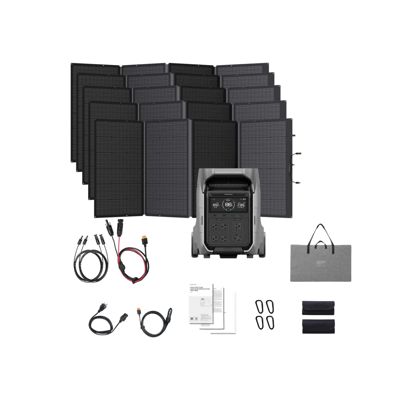 EcoFlow DELTA Pro 3 Portable Solar Kit 5x 400W Solar Panel Inclusions