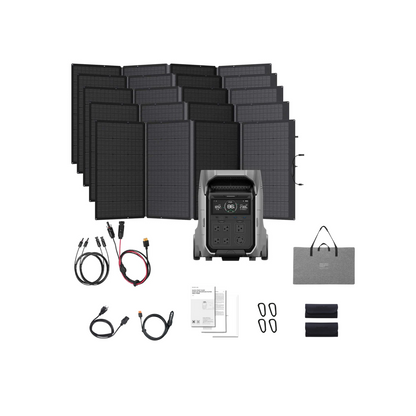 EcoFlow DELTA Pro 3 Portable Solar Kit 5x 400W Solar Panel Inclusions