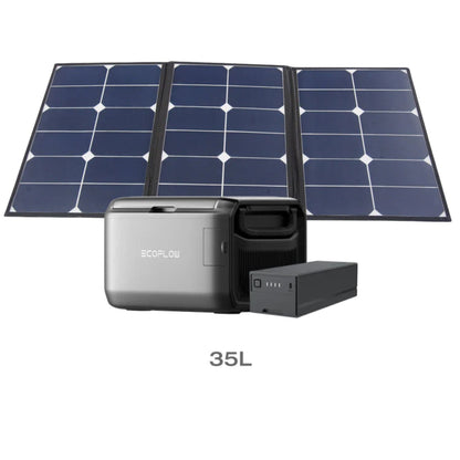 EcoFlow GLACIER Classic Portable Fridge Freezer 35L  with 60W Foldable & Portable Solar Panel and plug-in Battery