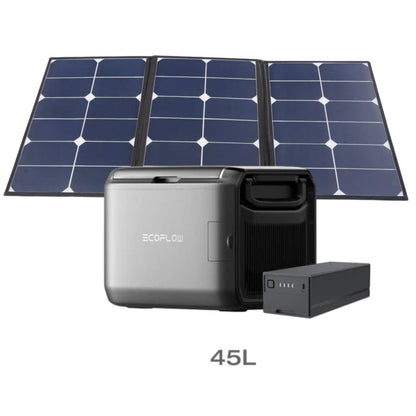 EcoFlow GLACIER Classic Portable Fridge Freezer 45L with 60W Foldable & Portable Solar Panel and plug-in Battery