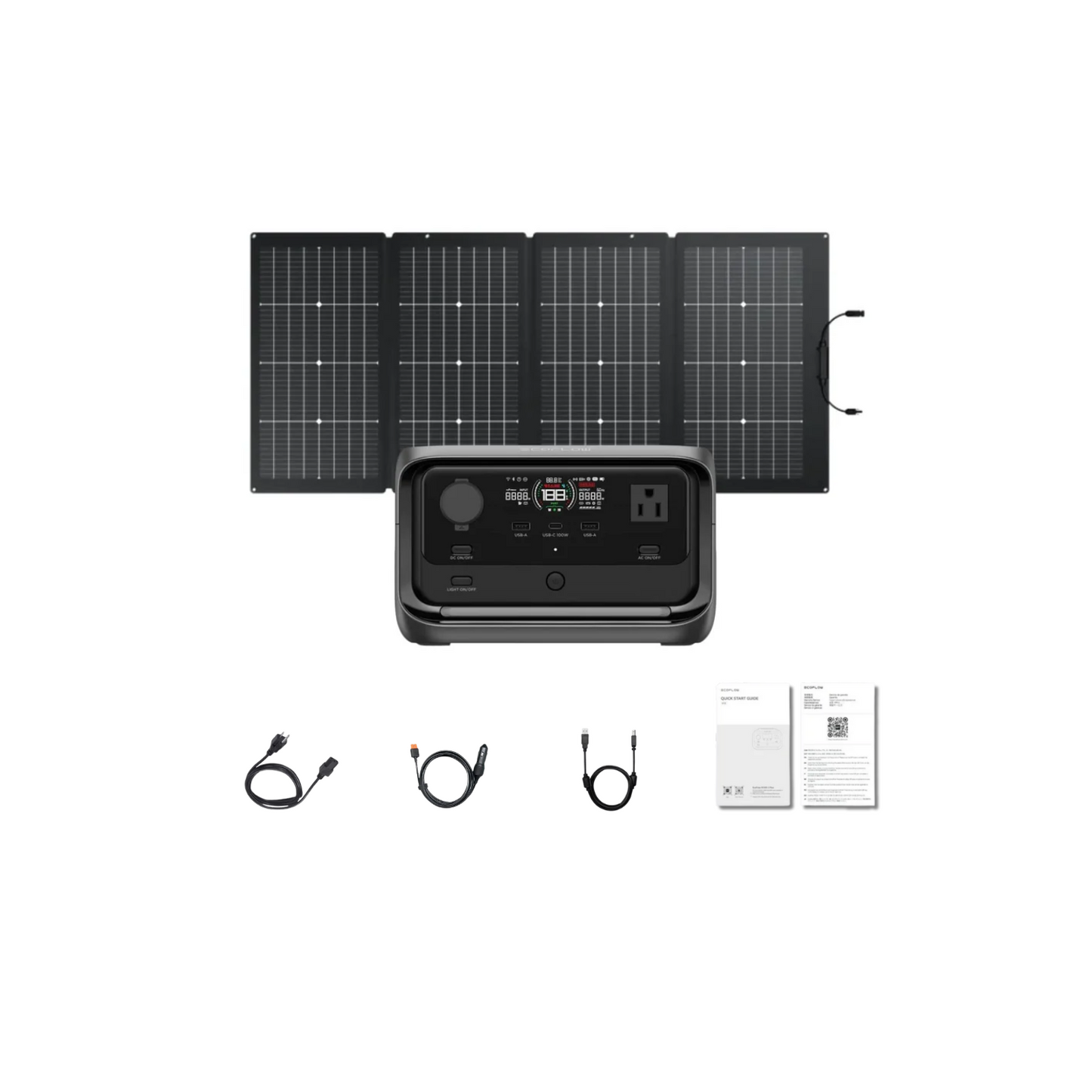 EcoFlow RIVER 3 Plus Portable Power Station + 220W Bifacial Portable Solar Panel Inclusions