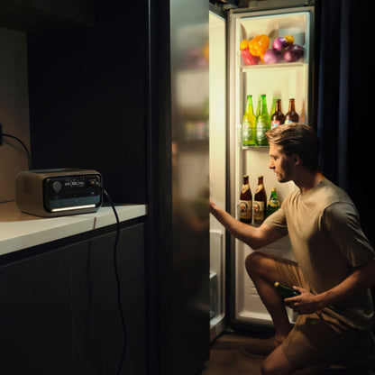 EcoFlow RIVER 3 Plus Portable Power Station Charging A Fridge
