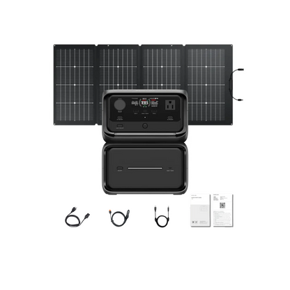 EcoFlow RIVER 3 Plus Portable Power Station + Extra Battery 600 + 220W Bifacial Portable Solar Panel Inclusions