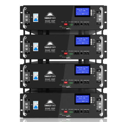 Four SunGold Power 51.2V 100AH Server Rack Lifepo4 Lithium Battery