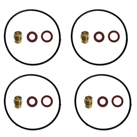 Four sets of brass connectors and washers of Cummins High Altitude Carburetor Kit 224cc