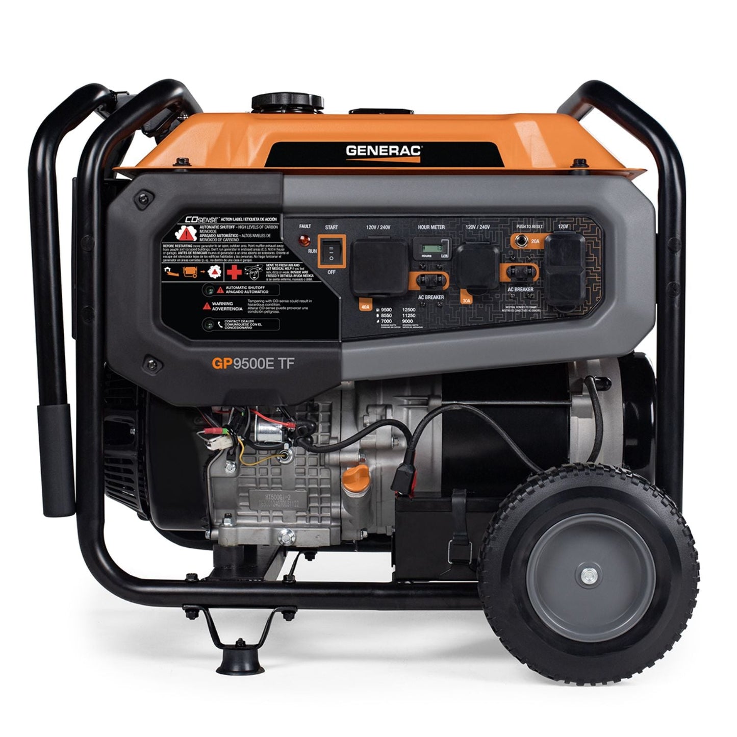 Generac GP9500E Tri Fuel Portable Generator 49ST Side View