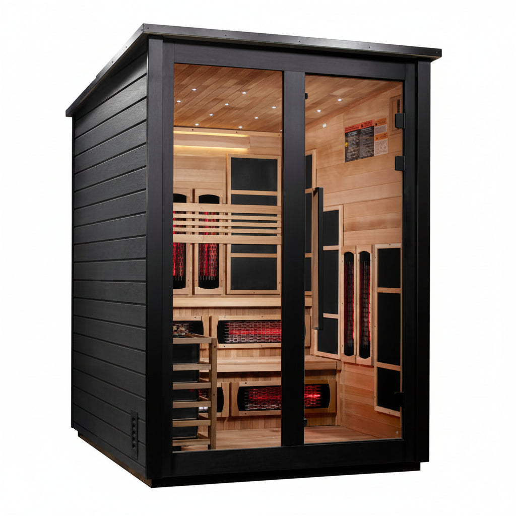 Golden Designs Kaskinen 6-Person Black Barn Hybrid Outdoor Sauna GDI-8526-04 