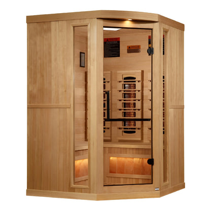 Golden Designs Reserve 3-Person Full Spectrum Infrared Corner Sauna, GDI-8035-03