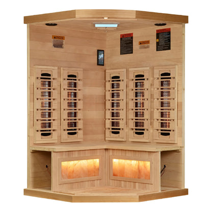 Golden Designs Reserve 3-Person Full Spectrum Infrared Corner Sauna, GDI-8035-03