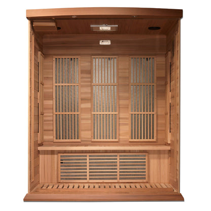 Maxxus 3 Person Near Zero EMF FAR Infrared Canadian Red Cedar Sauna MX-K306-01 ZF CED, Avignon Edition