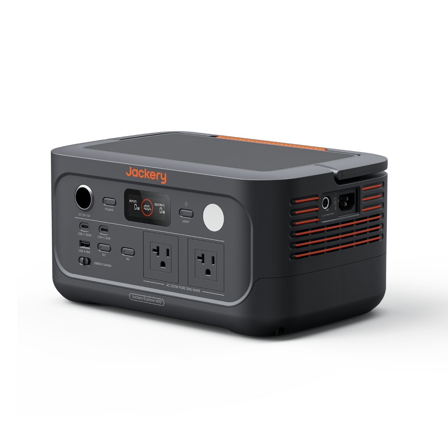 Jackery Explorer 600 v2 left view no handle showing
