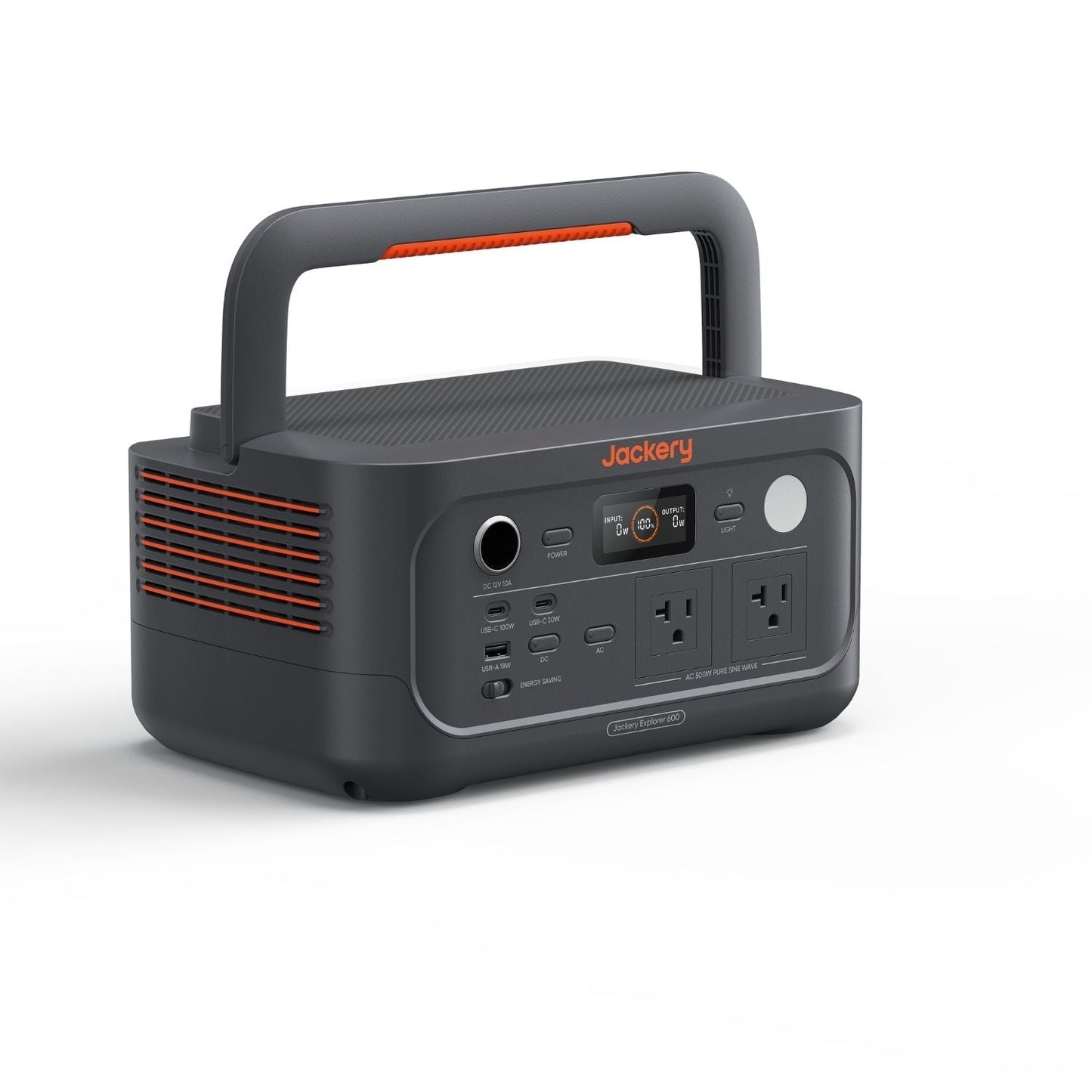 Jackery Explorer 600 v2 right view showing handle 