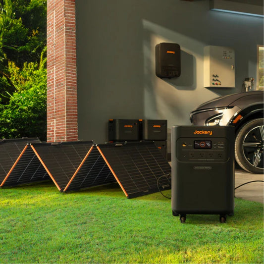 Jackery SolarSaga 500 X attached in Jackery Portable Station