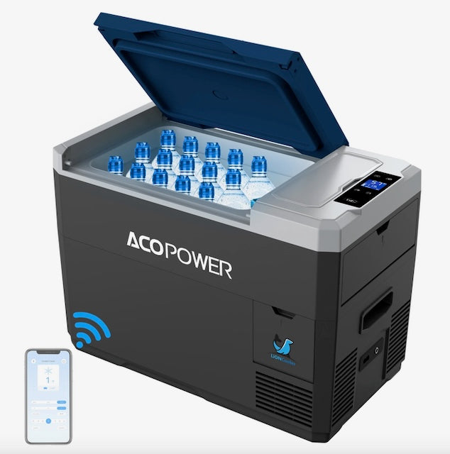 LiONCooler Mini Solar Powered Car Fridge Freezer, 29 Quarts / Wellbots