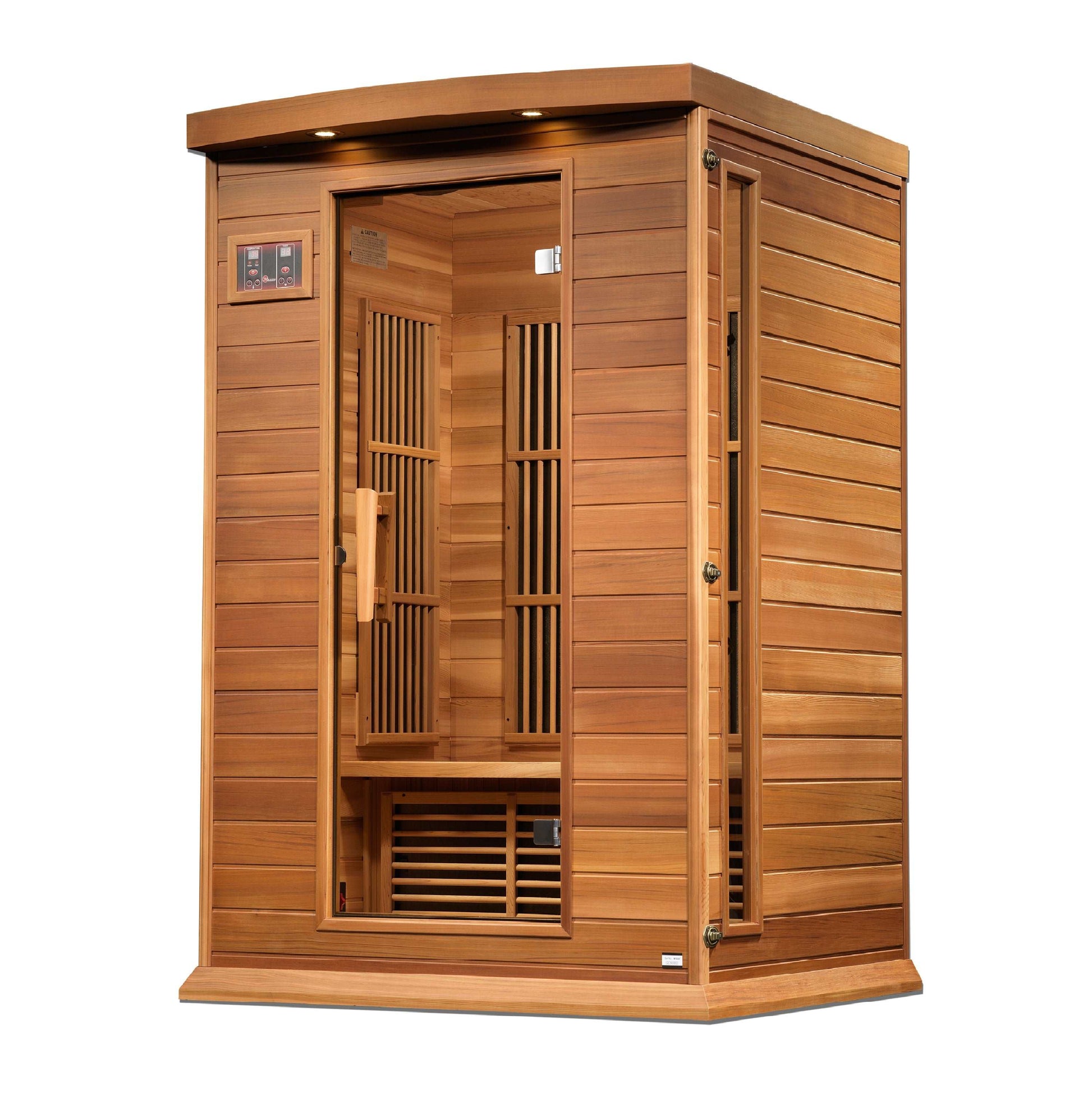 Maxxus 2 Person Near Zero EMF FAR Infrared Sauna MX-K206-01-ZF CED, Right Side View on white background