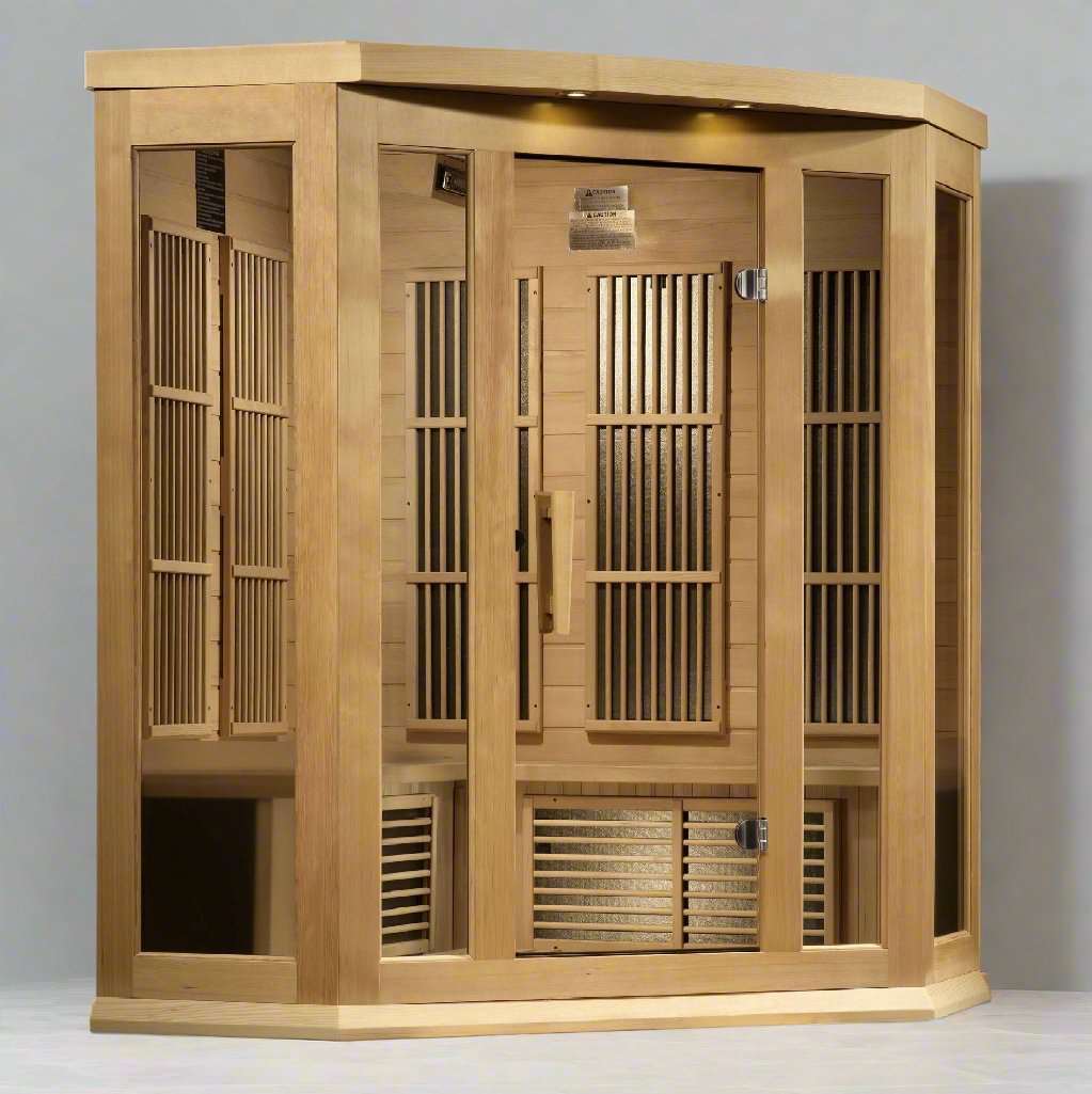 Maxxus 3 Person Corner Near Zero EMF Far Infrared Sauna MX-K356-01-ZF, Left Side View