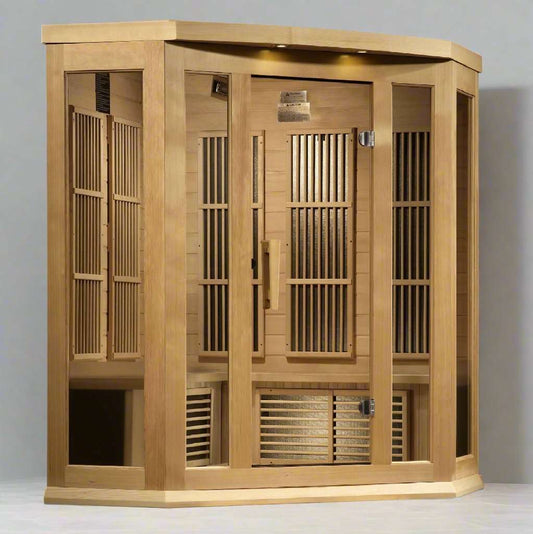 Maxxus 3 Person Corner Near Zero EMF Far Infrared Sauna MX-K356-01-ZF, Left Side View