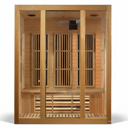 Maxxus Sauna "Bellevue" 3 Person FAR Infrared Sauna MX-J306-01, Front View on white background