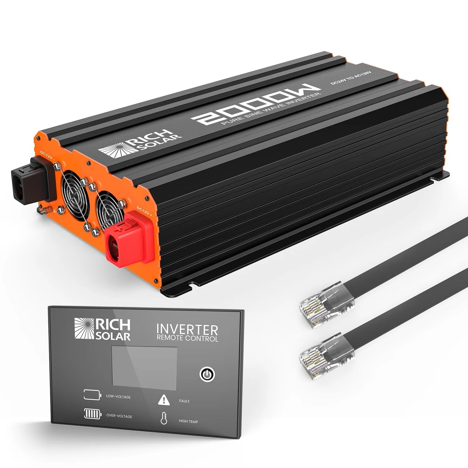 Rich Solar 2000 Watt 24 Volt Industrial Pure Sine Wave Inverter With Remote Control