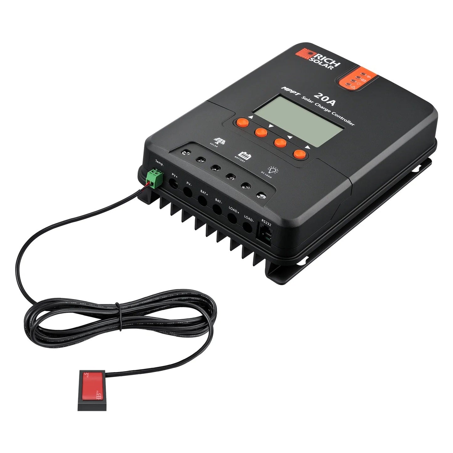 Rich Solar 20 Amp MPPT Solar Charge Controller With Switch Cord