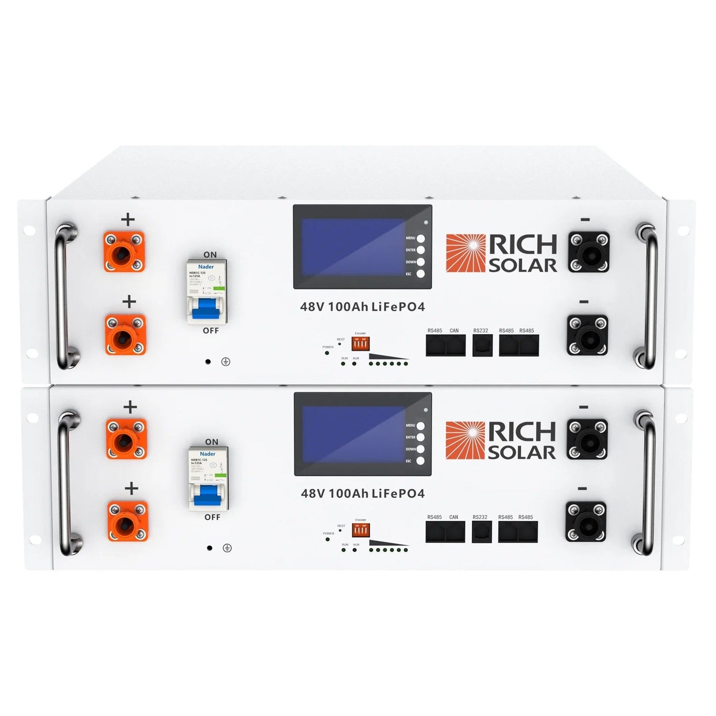 Rich Solar Alpha 5 Server Lithium Iron Phosphate 2 Battery Front View