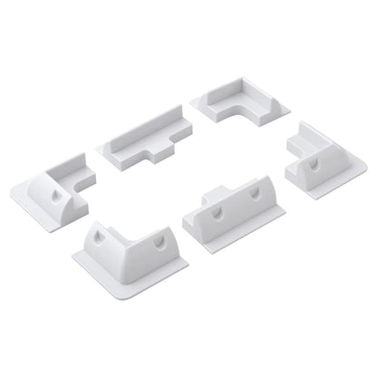 White Rich Solar Corner Bracket Mount Set of 6 Slant View