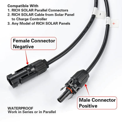 Rich Solar MEGA 150 Watt BACKORDER Monocrystalline Solar Panel Connector