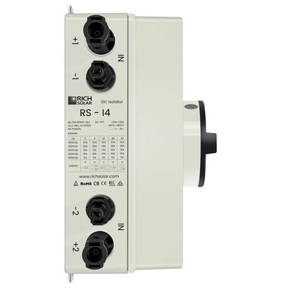 Rich Solar Solar PV DC Quick Disconnect Switch 1200V 32 Amps DC Isolator Side View