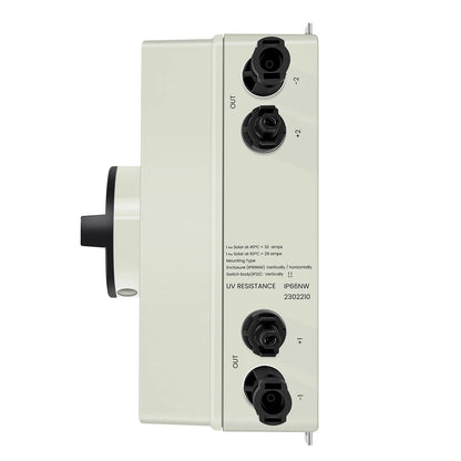Rich Solar Solar PV DC Quick Disconnect Switch 1200V 32 Amps Input and Output Side View