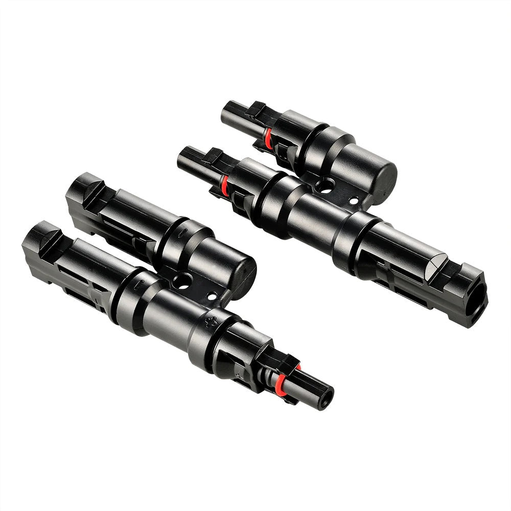 Rich Solar Y Branch Parallel Connectors 2 to 1 Slant Single Terminal Head Side View