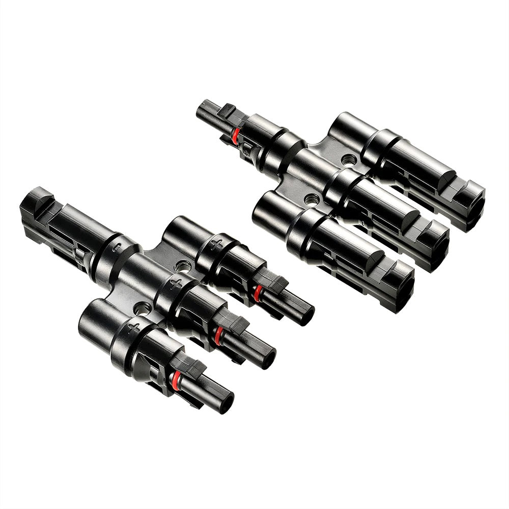 Rich Solar Y Branch Parallel Connectors 2 to 1 Slant Triple Terminal Right Side View