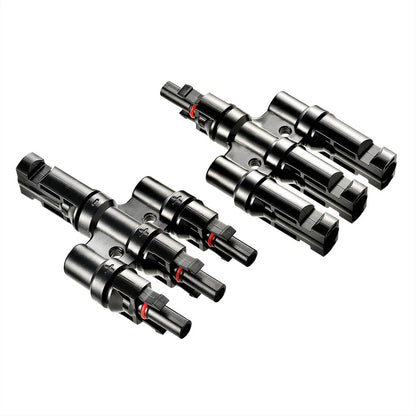 Rich Solar Y Branch Parallel Connectors 2 to 1 Slant Triple Terminal Right Side View