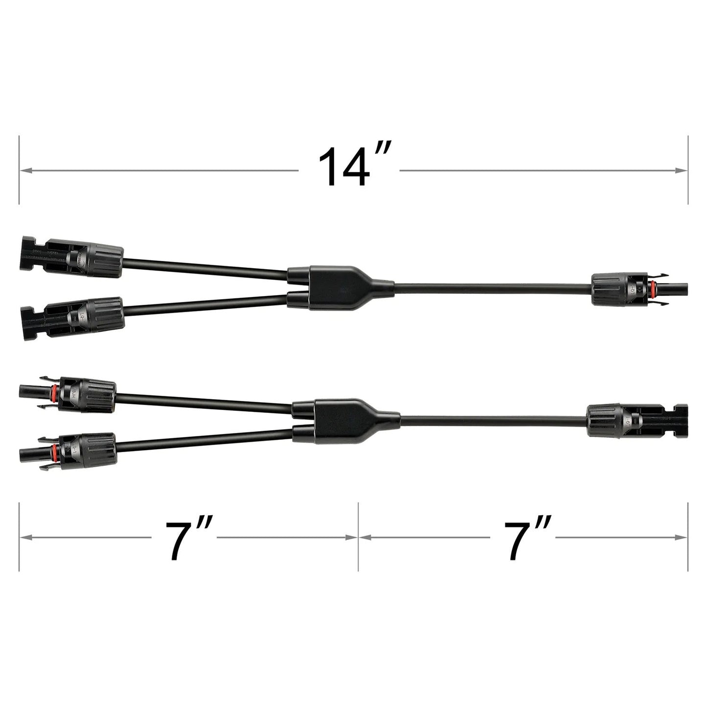Rich Solar Y Solar Panel Parallel Connector Y Branch 2 to 1 Dimension