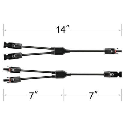 Rich Solar Y Solar Panel Parallel Connector Y Branch 2 to 1 Dimension
