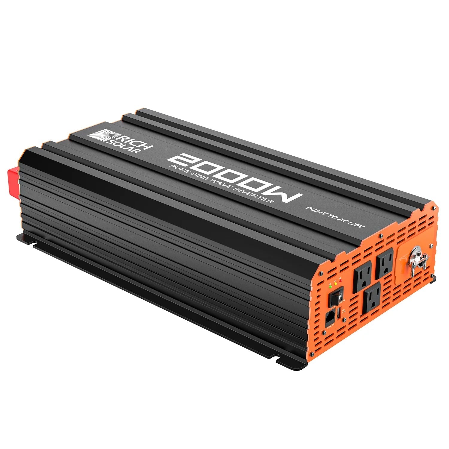 Rich Solar 2000 Watt 24 Volt Industrial Pure Sine Wave Inverter Left Side View
