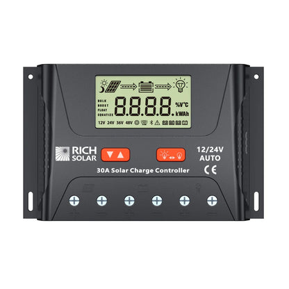 Rich Solar BRAVO LEGEND 30 Amp PWM Solar Charge Controller Front View