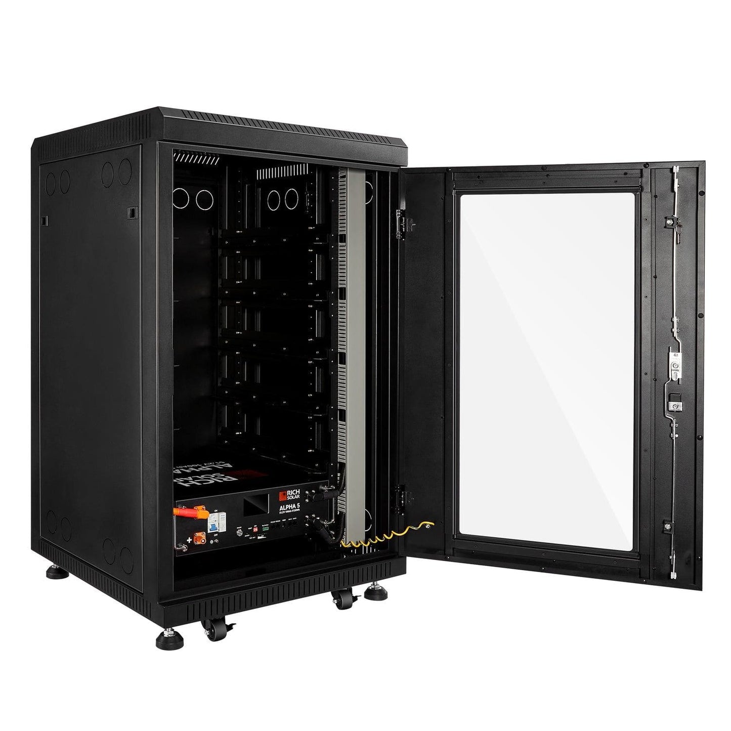 Rich Solar Battery Server Rack Left View