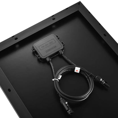 Rich Solar MEGA 130 Watt Slim Solar Panel black back close up view