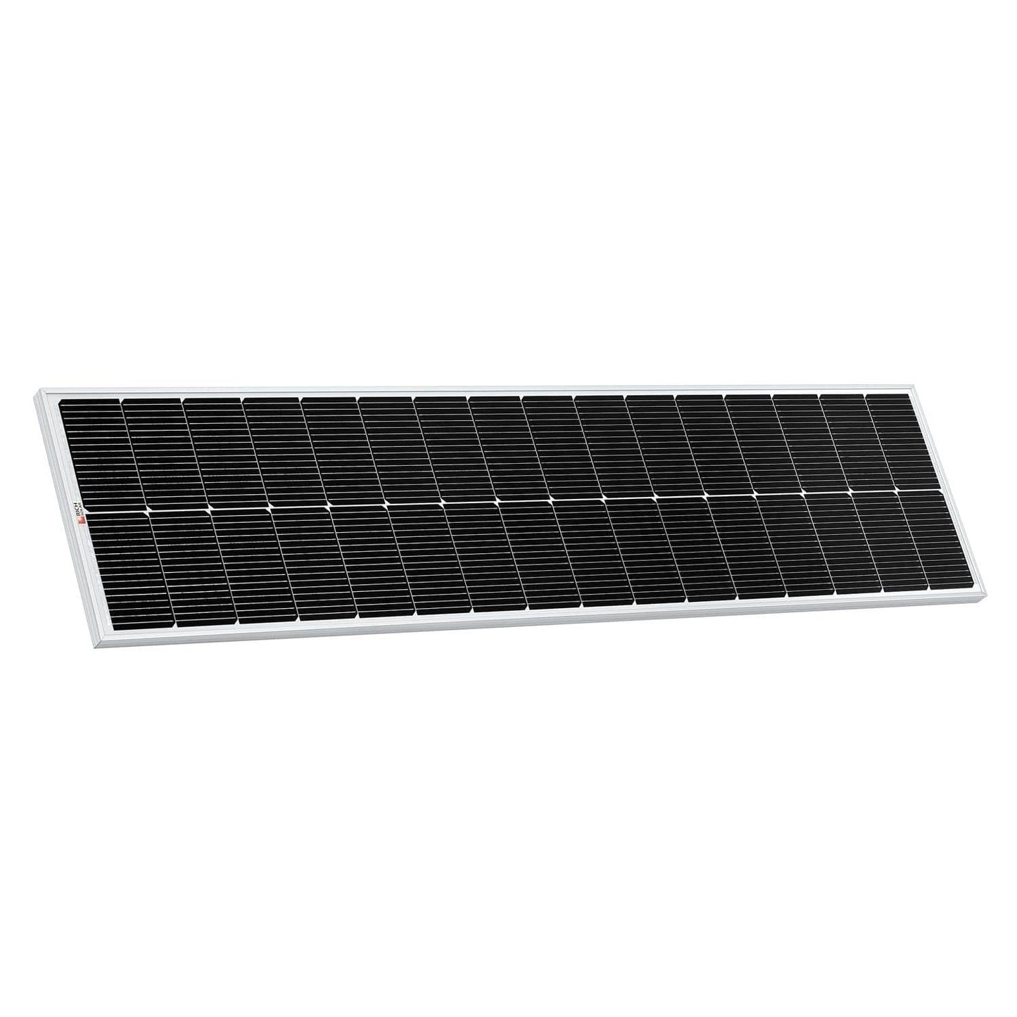 Rich Solar MEGA 130 Watt Slim Solar Panel facing right view in a horizontal position