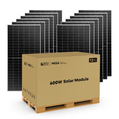 Rich Solar MEGA 600 BIFACIAL Watt Bifacial Solar Panel - 12 pcs