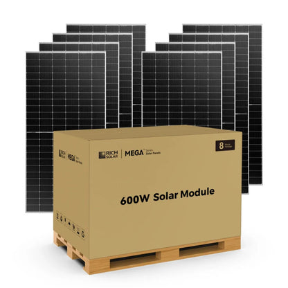 Rich Solar MEGA 600 BIFACIAL Watt Bifacial Solar Panel  - 8 Pieces