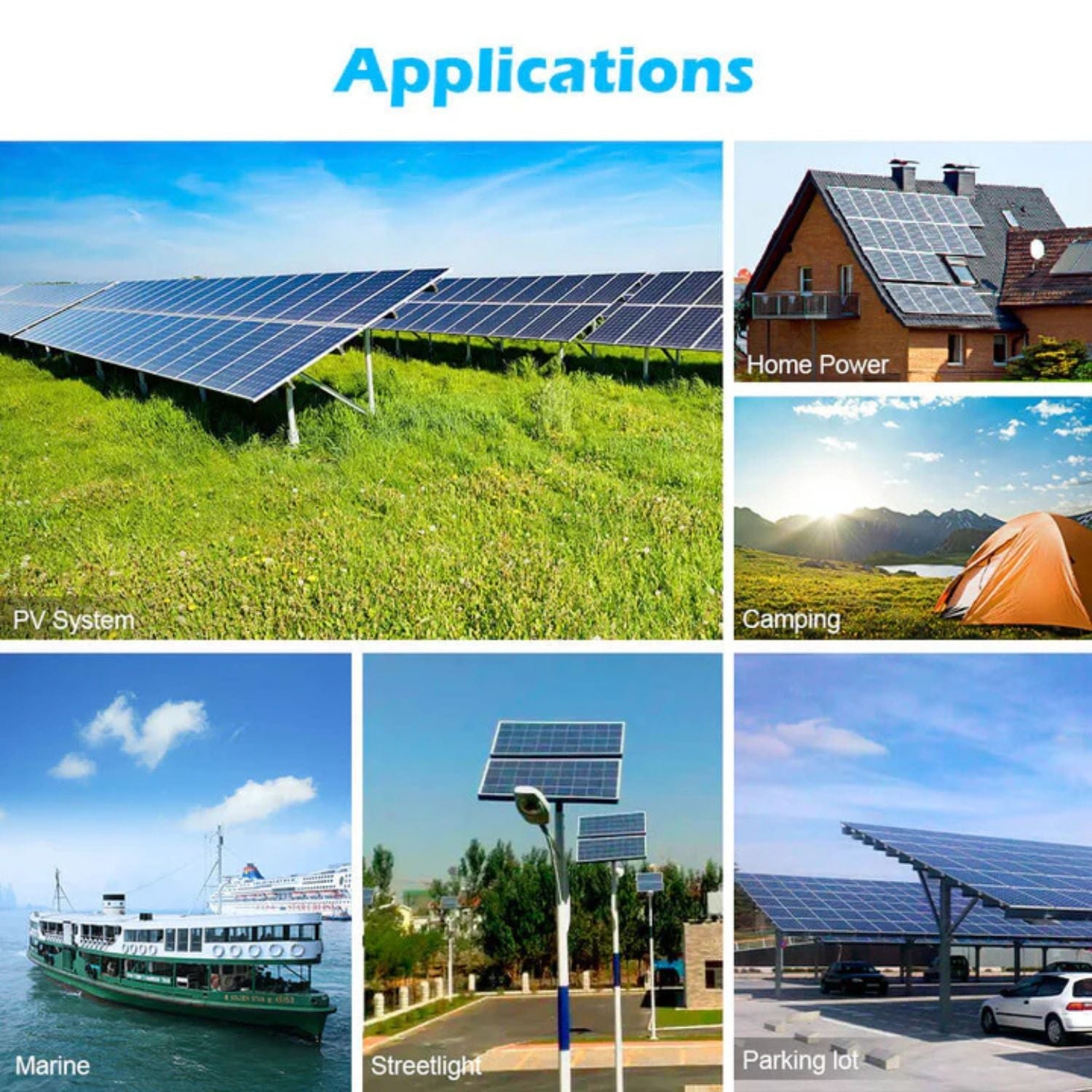 SunGold 450/550 Watt Monocrystalline Solar Panel installed in different areas