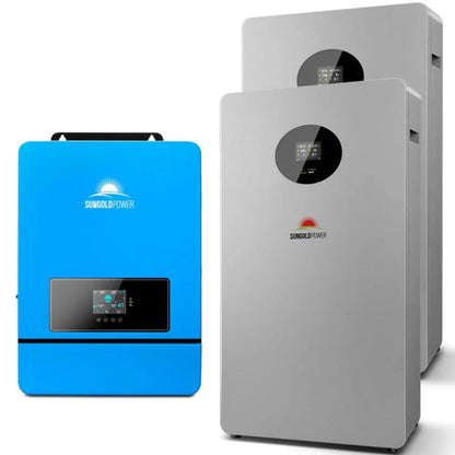SunGold Power 10KW 48V Split Phase Solar Inverter with 2 pcs Lithium Deep Battery 