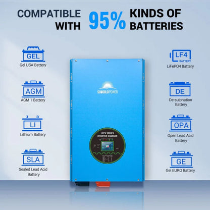 SunGold Power 12KW 48V Split Phase Inverter compatible with 95% batteries