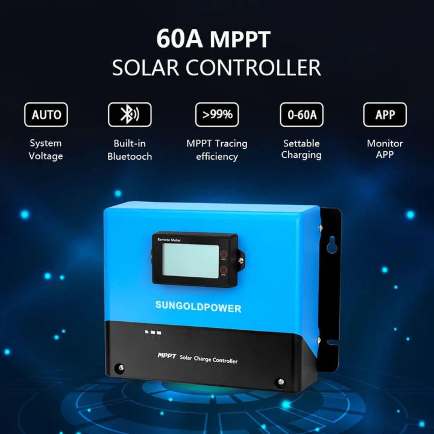 SunGold Power 3000W Inverter 12VDC Off Grid Solar Kit - 60A MPPT Solar Controller